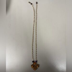 Elegant Gold and Purple Necklace on Beautiful chain